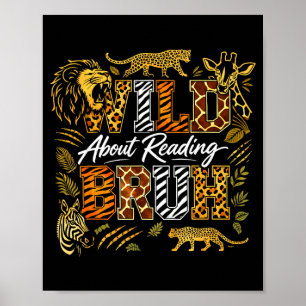 Jungen lustiges Wildtier über das Lesen von Bruh-B Poster