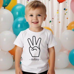 Jungen Mädchen 3. Geburtstag 3 Jahre altes Baby Pa Kleinkind T-shirt