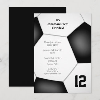 Jungen Mädchen Fußball Geburtstagssport-Party Einladung