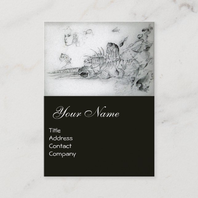 JUNGEN MÄDCHEN MIT Schwarz-weiß Zeichnend JUNGEN M Visitenkarte (Vorderseite)