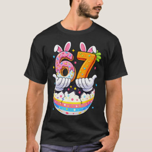 Jungen Mädchen Ostereier Lustiger Hase Sechs Siebe T-Shirt
