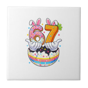 Jungen Mädchen Ostern Eier Lustiger Hase Sechs Sie Fliese