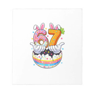 Jungen Mädchen Ostern Eier Lustiger Hase Sechs Sie Notizblock