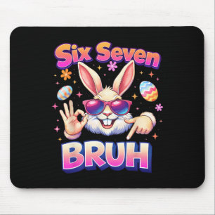 Jungen Mädchen Ostern Lustiger Hase Bruh Sechs Sie Mousepad