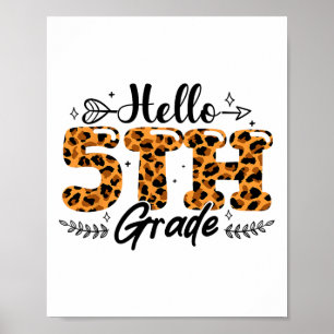 Jungen Mädchen Zurück zur Schule Hallo 5. Klasse L Poster