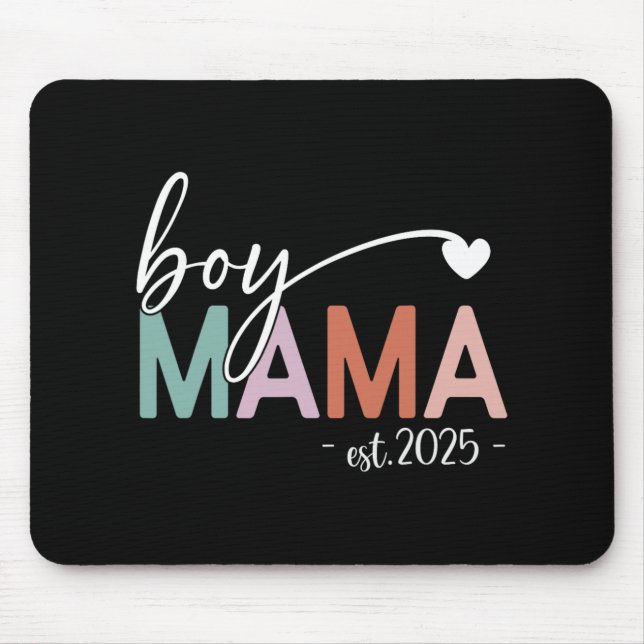 Jungen-Mama Est 2025 Schwangerschaft Mama wird neu Mousepad (Vorne)