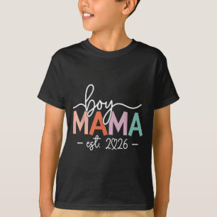 Jungen-Mama est 2026 Jungen-Mutter Schwangerschaft T-Shirt
