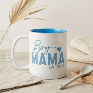 Jungen Mama Herz Est Jahr Minimal Mutterschaftsphr Zweifarbige Tasse