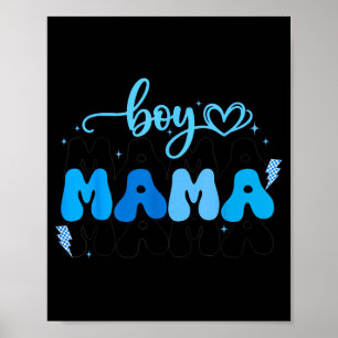 Jungen Mama Sohn Geschenk Muttertag Kariert Frauen Poster