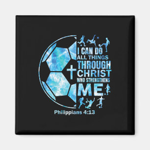 Jungen Männer Fußball Christlich Ich kann alle Din Magnet