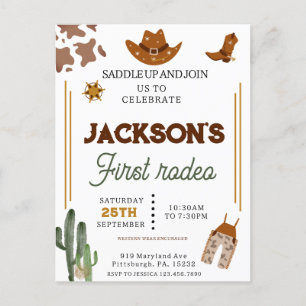 Jungen Mein erstes Rodeo Cowboy 1. Geburtstag Postkarte