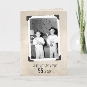 Jungen mit Baseballschlägern 55. Geburtstag Humor Karte