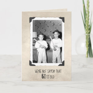 Jungen mit Baseballschlägern 61. Geburtstag Humor Karte