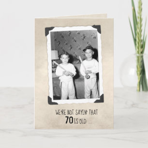 Jungen mit Baseballschlägern 70. Geburtstag Humor Karte