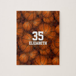 Jungen mit personalisiertem Basketballspiel Puzzle
