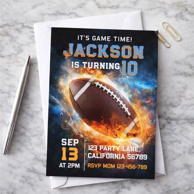 Jungen Moderne Blaue Sport Kinder Geburtstag Einladung (Von Creator hochgeladen)