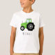 Jungen Moderne grüne Landstreichmaschine und Name T-Shirt (Vorderseite)