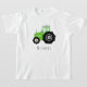 Jungen Moderne grüne Landstreichmaschine und Name T-Shirt (Laydown)
