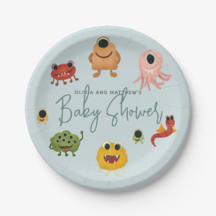 Jungen Moderne Niedliche Monster Babydusche Pappteller