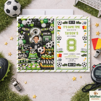 Jungen moderne Sport Fußball Kinder 8. Geburtstags Einladung