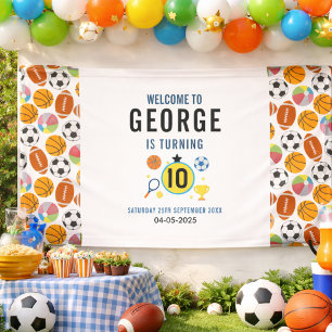 Jungen Moderne Sport Geburtstagsfeier   Spieltag T Banner