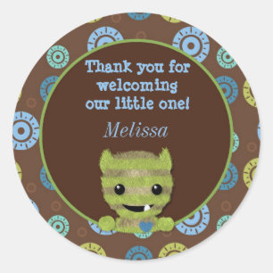 JUNGEN-MONSTER flüchtiger Blick ein Runder Aufkleber