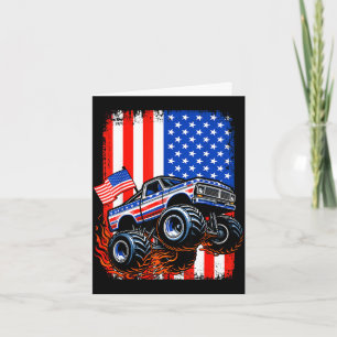 Jungen Monstertruck USA-Flagge Monstertruck 4. Jul Karte