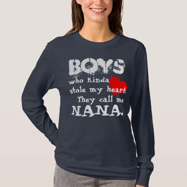 Jungen/Nana-T - Shirt-Licht-Text (lange Hülse) T-Shirt (Vorderseite)