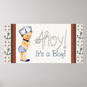 Jungen Nautical Baby Shower Poster
