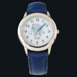Jungen Niedlich Blue Elephant & Name Kinder Armbanduhr<br><div class="desc">Diese niedliche,  moderne Kinderuhr ist mit einem blauen Elefanten-Cartoon ausgestattet und kann mit Ihrem Jungennamen personalisiert sein. Mit klaren,  leicht lesbaren Zahlen ist diese "erste" Uhr ideal für Kinder oder Kleinkinder,  die gerade erst mit dem Lernen beginnen. Das perfekte Dschungelsafari-Design für Ihre Kleinen!</div>