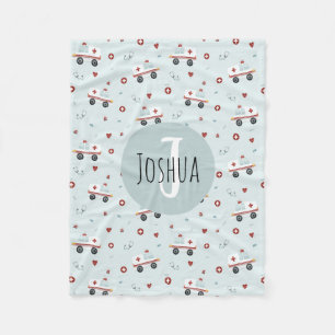 Jungen Niedlich Blue Paramedic Ambulance Pattern K Fleecedecke