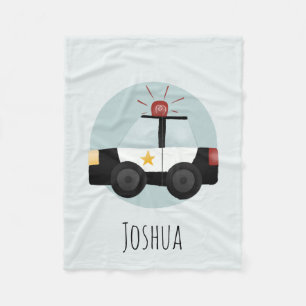 Jungen Niedlich Blue Police Car Cartoon Kinder Fleecedecke