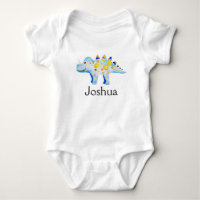 Jungen Niedlich Blue Watercolor Dinosaurier und Na
