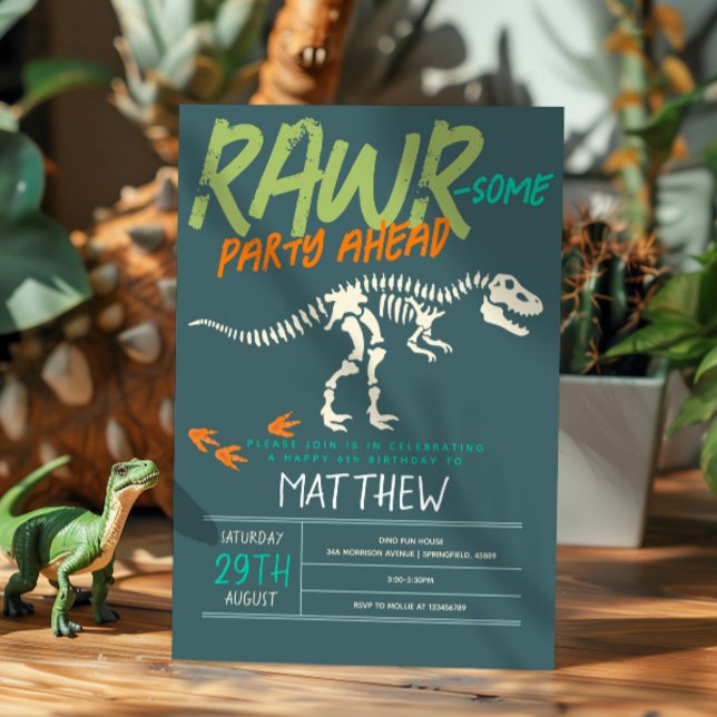 Jungen Niedlich Dinosaur Dig Fossil Kinder 6. Gebu Einladung (Von Creator hochgeladen)