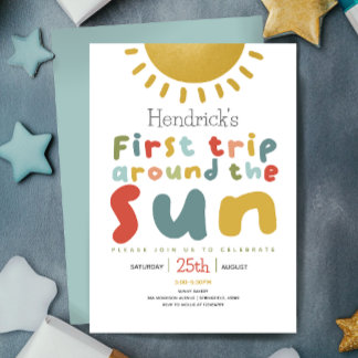 Jungen Niedlich erste Reise um die Sonne zum erste Einladung