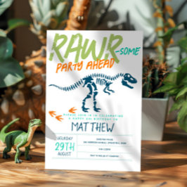 Jungen Niedlich Moderne Dinosaurier Fossil Kinder Einladung