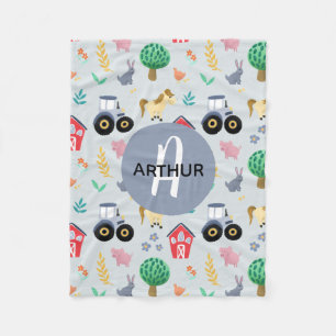 Jungen Niedliche blaue Farm Tiertrampel Kinder Fleecedecke