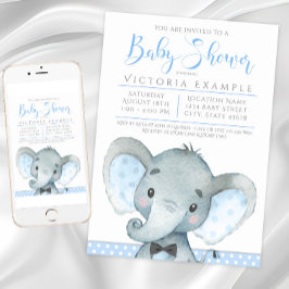 Jungen Niedliche Elephant Baby Shower Einladungen