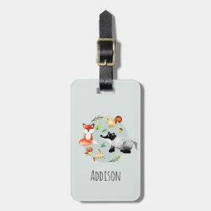 Jungen Niedliche Wasserfarbenforscher Name Kinder Gepäckanhänger