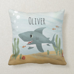 Jungen Niedlicher Blauer Ozean Hai Kinder Kissen