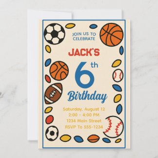 Jungen Niedlicher Sportfußball Geburtstag Einladung