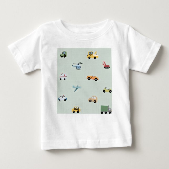 Jungen Niedlicher Transport Car Muster Kids Baby T-shirt (Vorderseite)