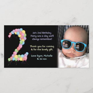 Jungen-oder Mädchen-2. Geburtstag danken Ihnen Dankeskarte
