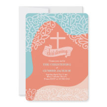 Jungen Orange und Blau mit Cross Christening