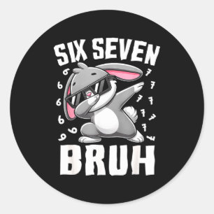 Jungen Ostertag sechs sieben bruh dabbing Hase 67 Runder Aufkleber