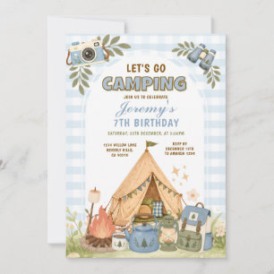 Jungen Outdoor-Abenteuer-Camp-Party Geburtstag Einladung