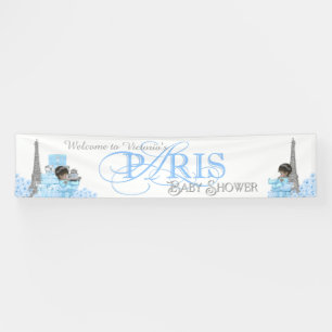 Jungen Paris Baby Shower Banner