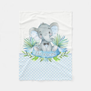 Jungen Personalisiert Elephant Baby Blanket Fleecedecke