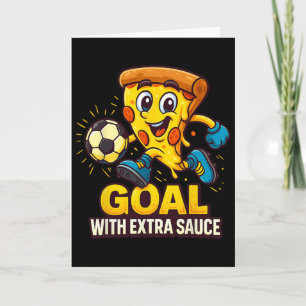 Jungen Pizza Thema Lustiges Fußballtor  Karte