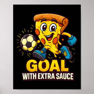 Jungen Pizza Thema Lustiges Fußballtor  Poster